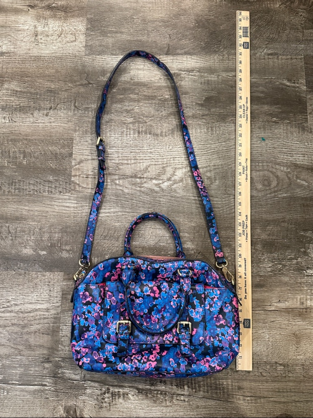 Boden Floral Satchel - Blue & Pink - Picture 12 of 13